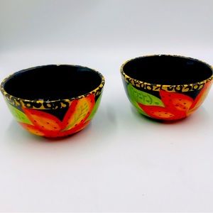 Gates Ware By Laurie Gates Cereal/Soup Bowls. Tropical Flower Retired HTF  2 Pcs